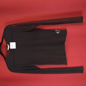 American Eagle Outfitters Sheer Black Long Sleeve Top